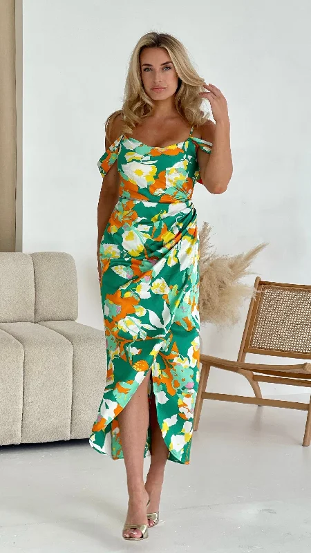 Camila Orange/Green Print