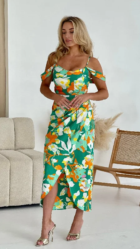 Camila Orange/Green Print