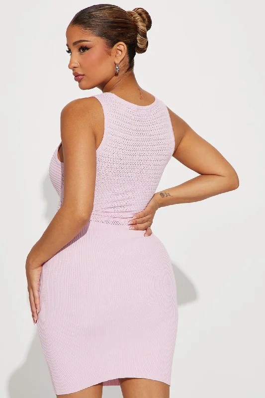 Celeste Sweater Mini Dress - Pink