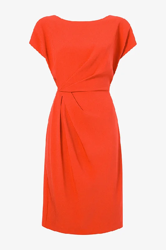 Jillian Dress - Eco Heavy Soft Wave :: Bright Coral