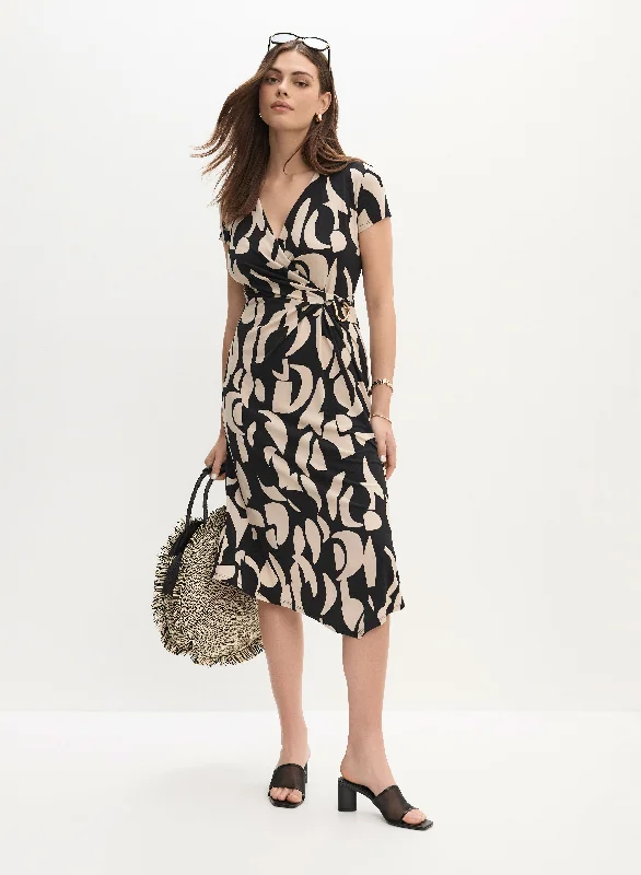 Joseph Ribkoff - Wrap-Style Asymmetric Hem Dress