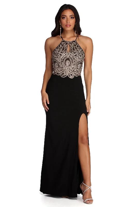 Alondra Formal Lace Halter Dress