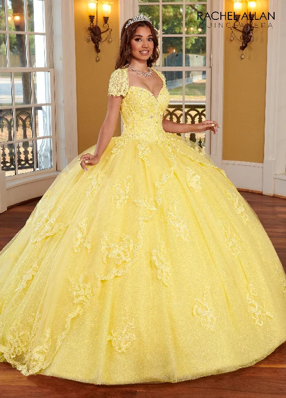 Applique Short Sleeve Quinceanera Dress by Rachel Allan RQ3108