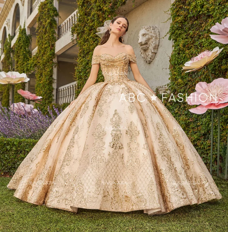 Beaded Off Shoulder Quinceanera Dress by Ragazza EV39-639