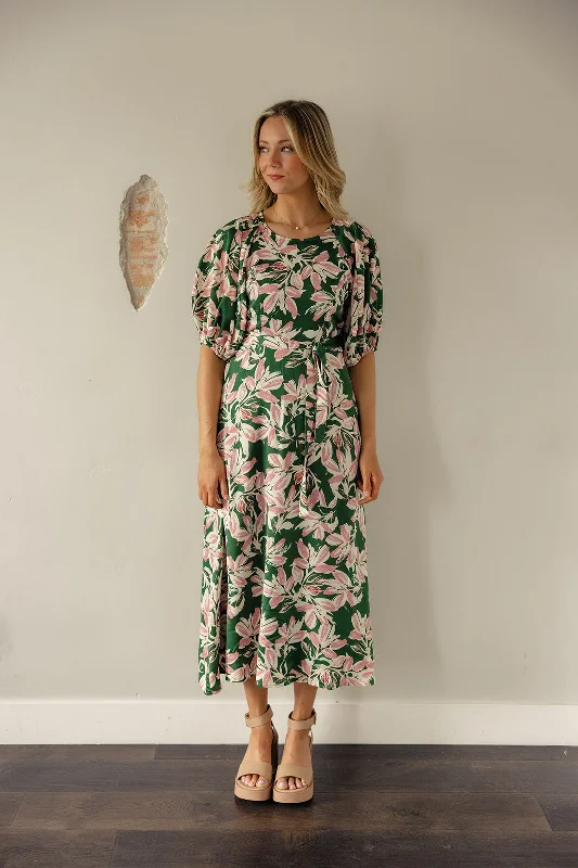 Darby Floral Puff Sleeve Midi