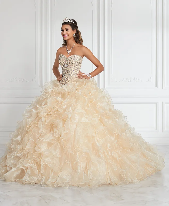 Ruffled Strapless Quinceanera Dress by House of Wu 26833