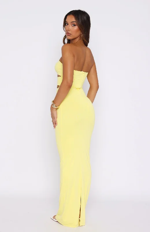 Midnight Rain Maxi Dress Lemon