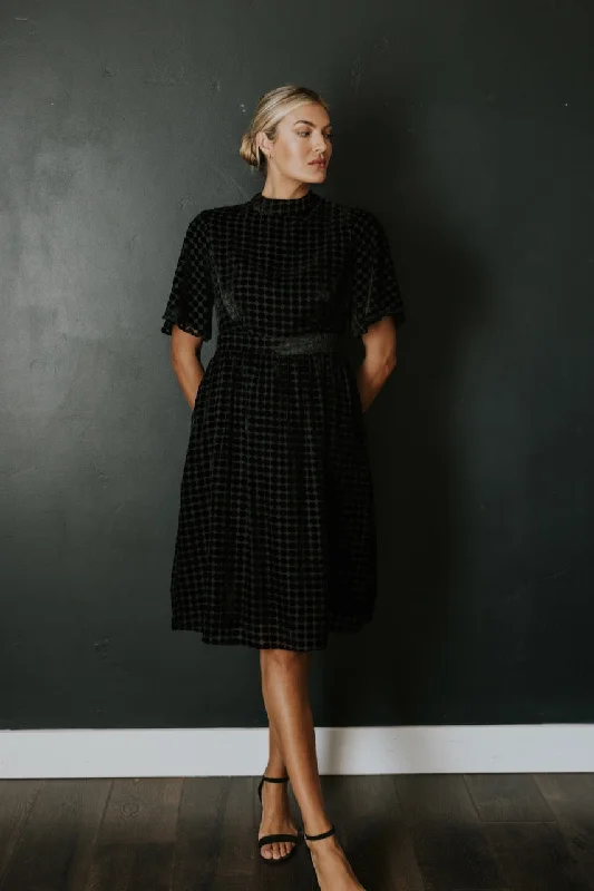 SALT Theodosia Velvet Dotted Dress