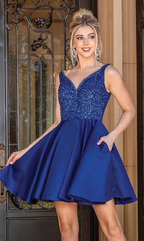 Short Prom Dress with Sequin-Embellished Bodice