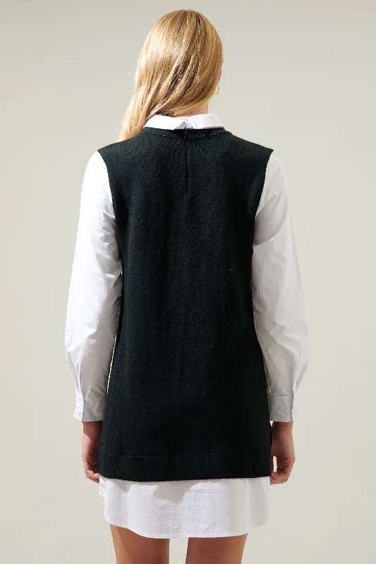 Mariela Sweater Vest & Poplin Dress - FINAL SALE