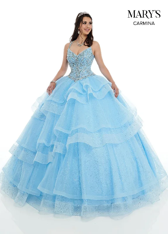 Tiered Halter Quinceanera Dress by Mary's Bridal MQ1058