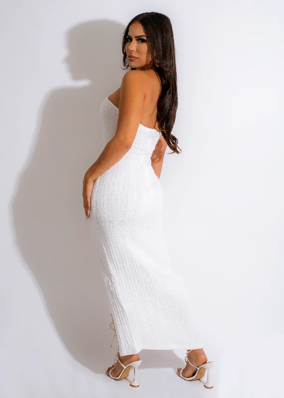 Trend Setter Knit Maxi Dress White