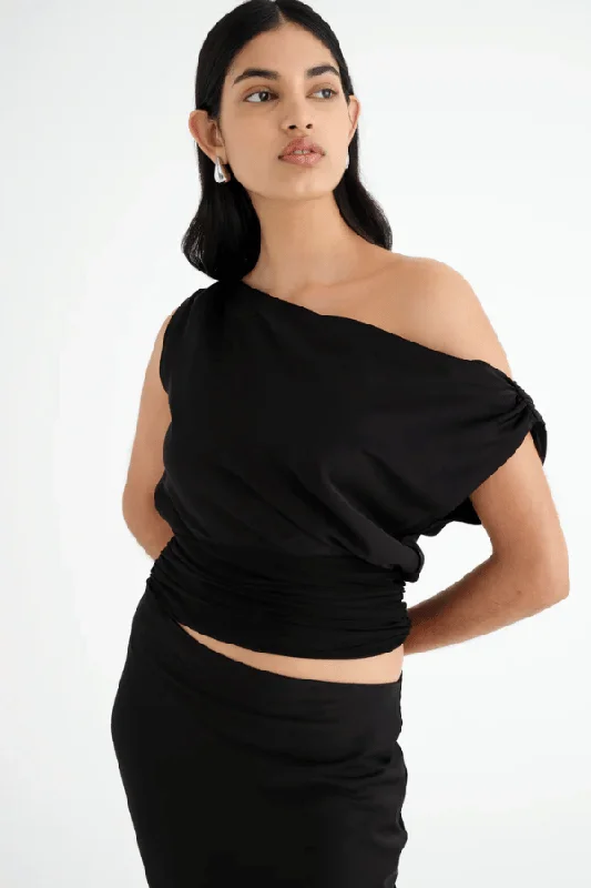 Tessa Off Shoulder Dress Black