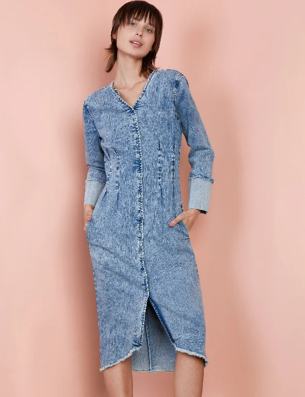 Denim Corset Midi Dress