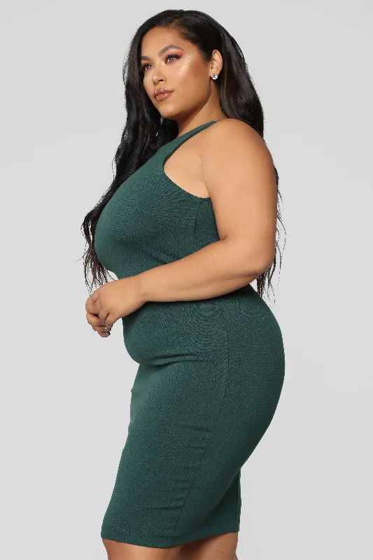 Melinda Body Sculpting Midi Dress - Hunter Green