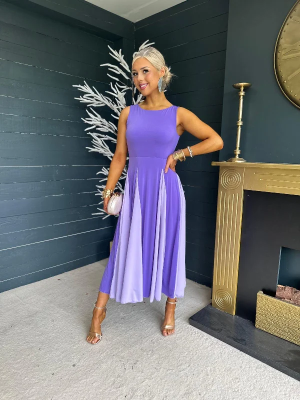 Sophia 2 Tone Shift Dress Purple