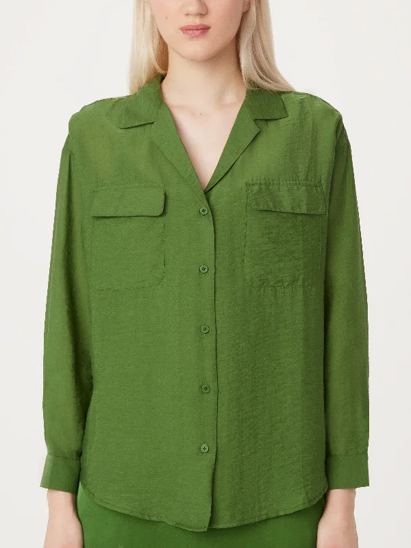 The Sheer Blouse in Military Green