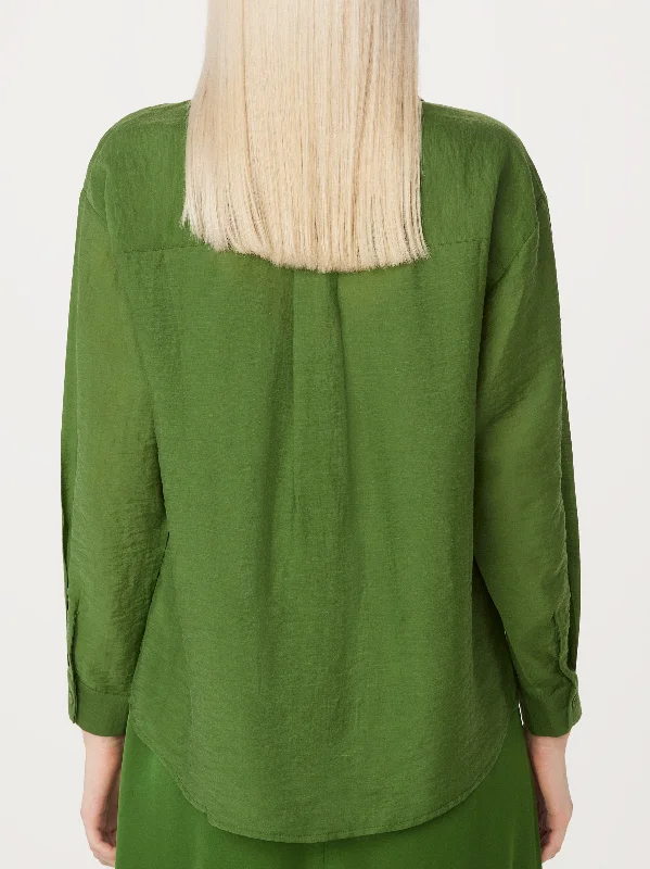 The Sheer Blouse in Military Green