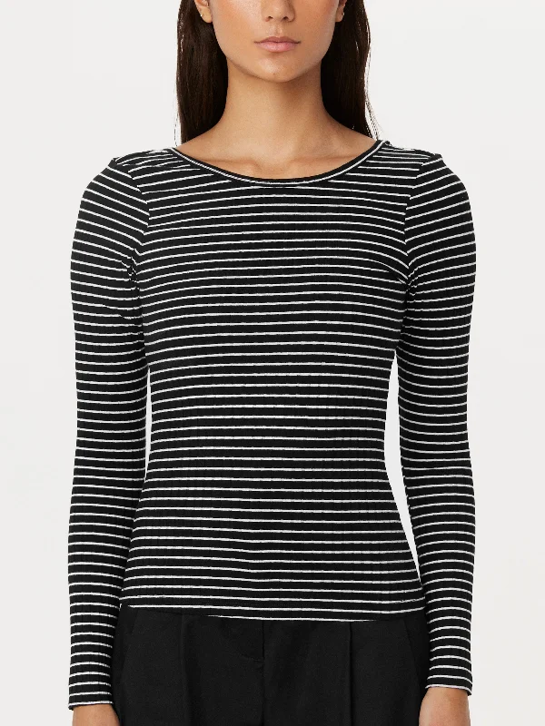 The Ribbed Long Sleeve Top in Black