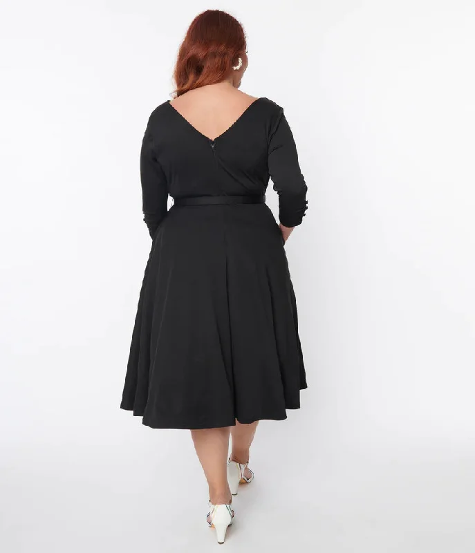 Black Knit Devon Swing Dress