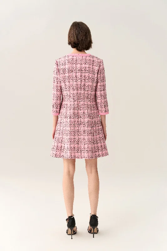 Check Tweed A-line Dress