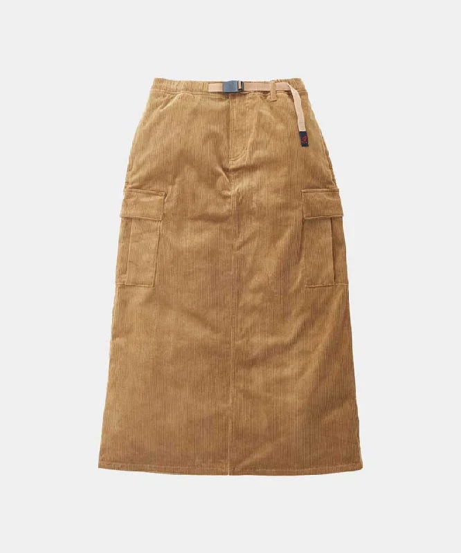 Corduroy Long Cargo Skirt