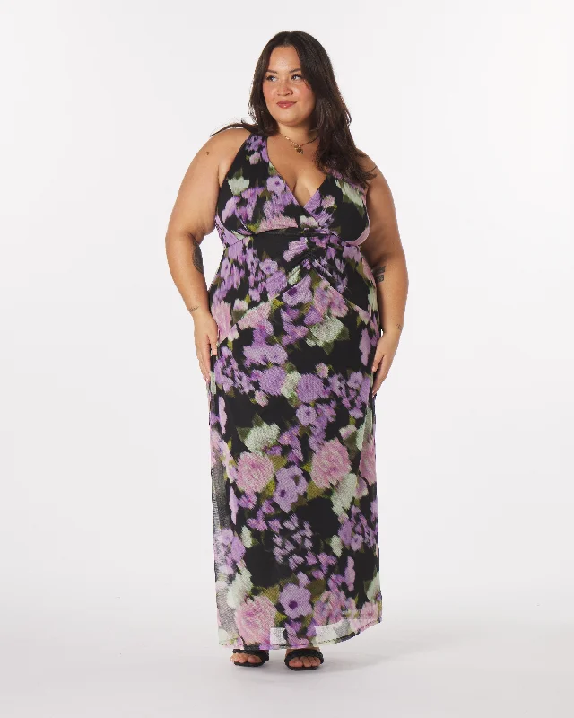 “Elizabeth” Halter Maxi Dress in Jaded Floral