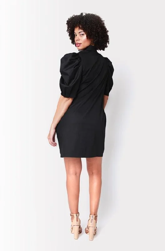 Elly Poplin Dress // Black