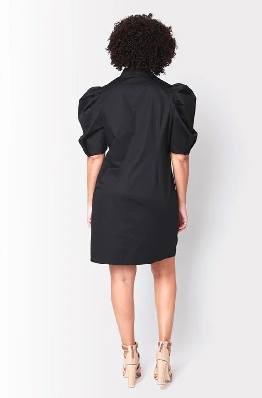 Elly Poplin Dress // Black