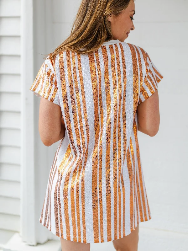 Julia Dress | Orange + White