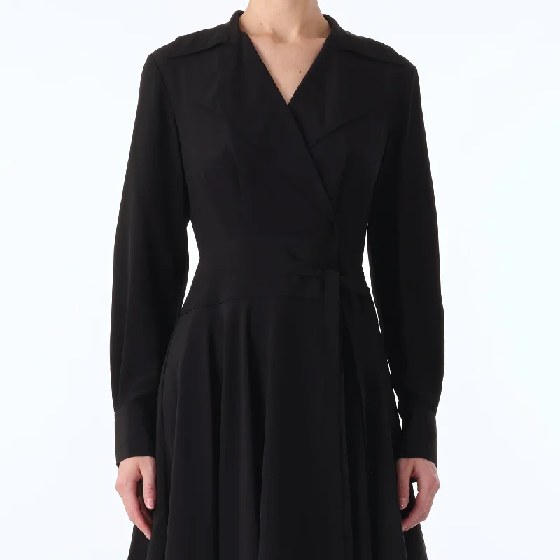 L/S SILK CDC HANDKERCHEIF HEM DRESS