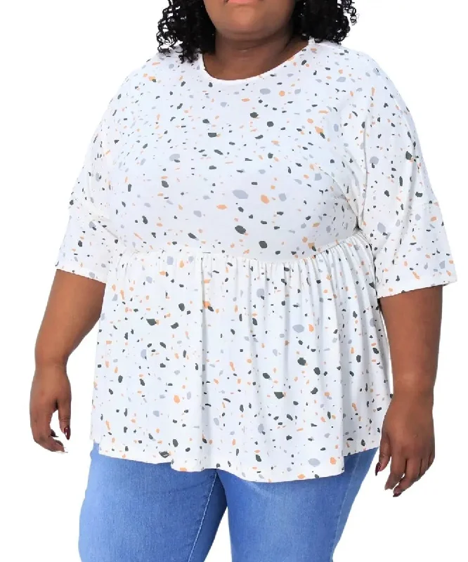 Ladies Printed Speckled Babydoll Tunic