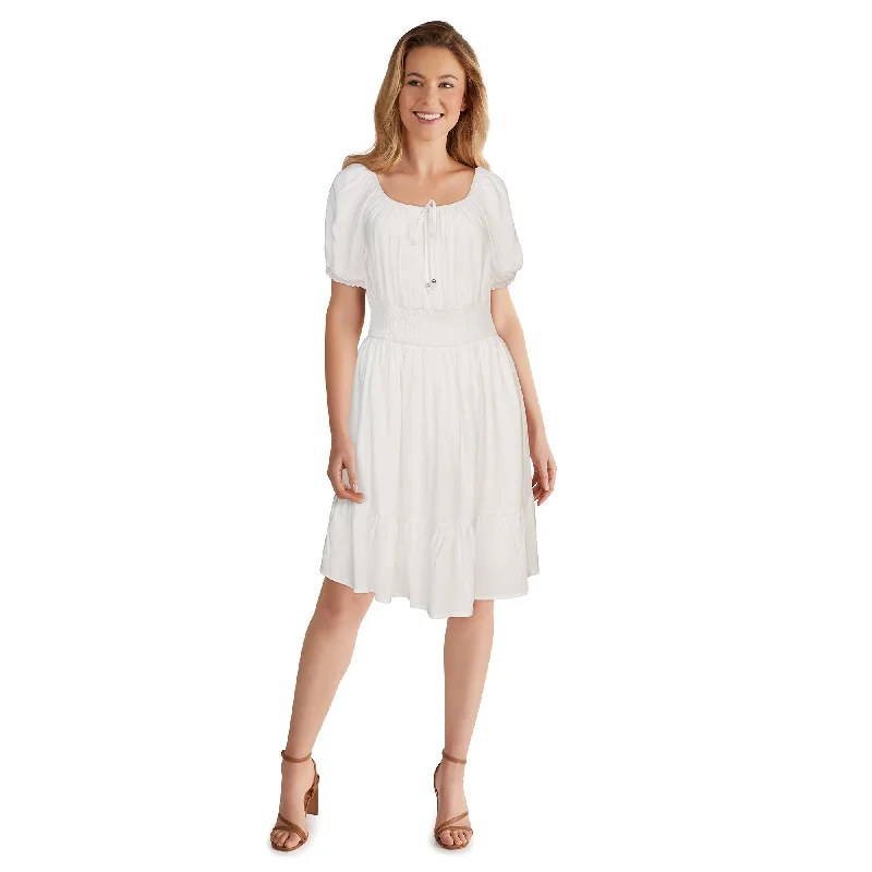 lily morgan Women's Puff Sleeve Short Dress