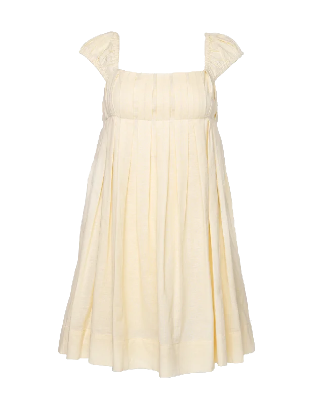 Luna Pleated Mini Dress | Yellow