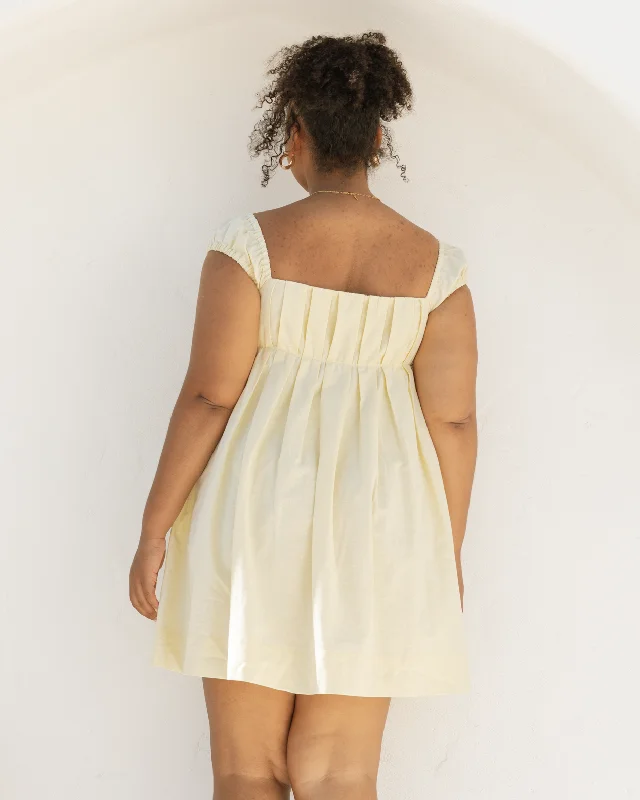 Luna Pleated Mini Dress | Yellow