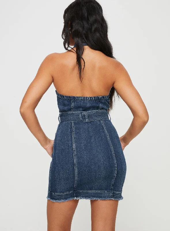 Madsen Denim Mini Dress Mid Blue