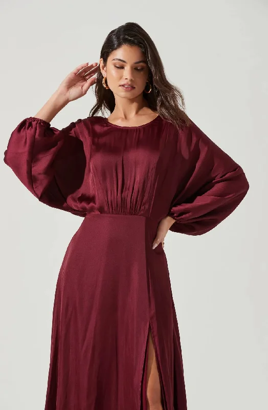 Marin Dolman Sleeve Dress - Wine