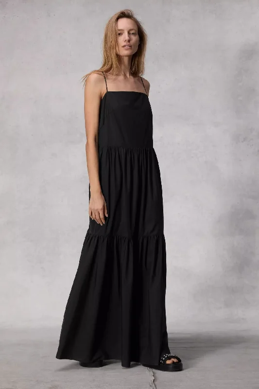 Rag & Bone Saige Poplin Maxi Dress - Black