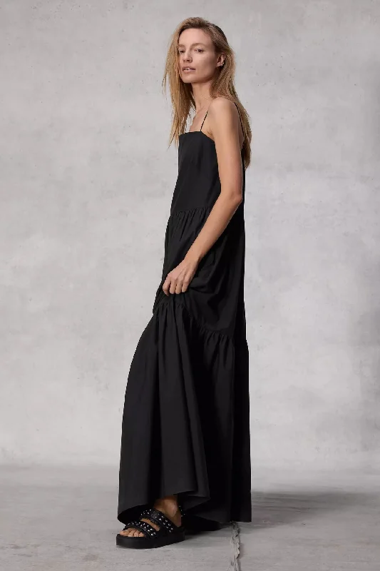 Rag & Bone Saige Poplin Maxi Dress - Black