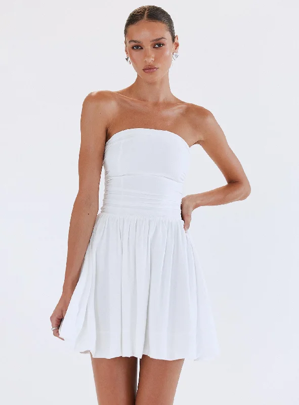 Rashida Strapless Mini Dress White