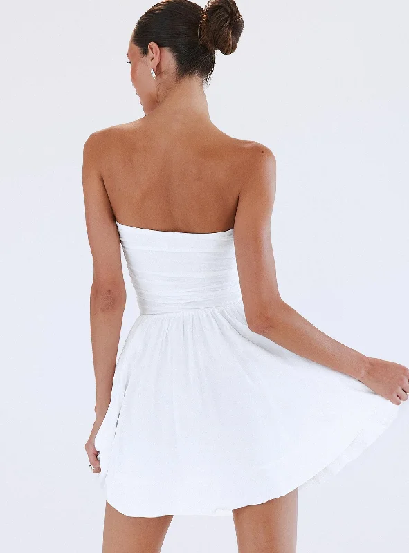 Rashida Strapless Mini Dress White