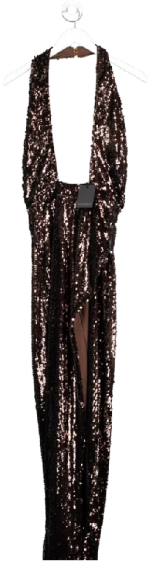 Revolve x Michael Costello Brown Soraya Sequin Gown UK S