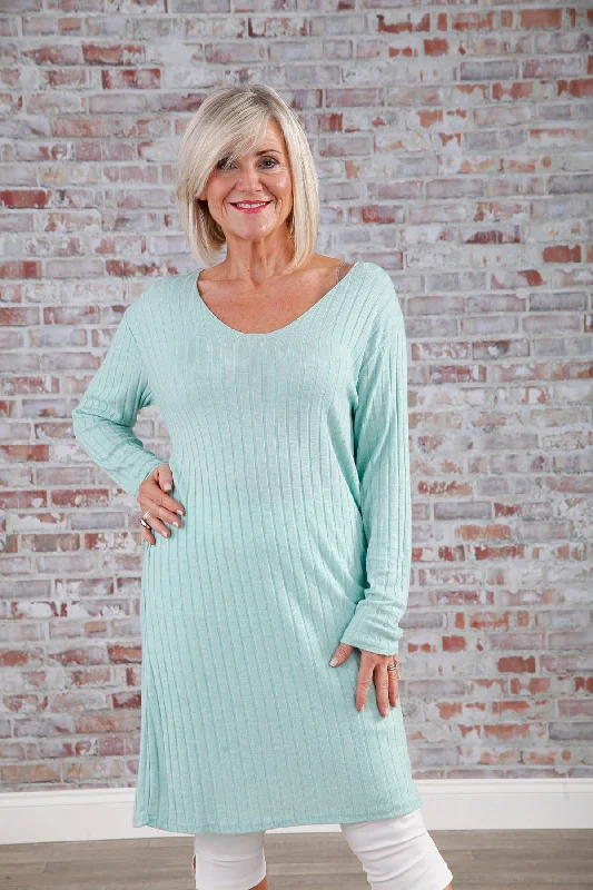 Ronnie Ribbed Dress Mint