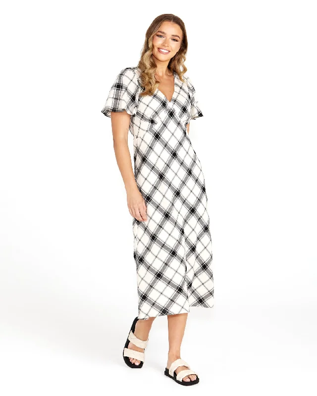 Sass Valentina Bias Midi Dress Check