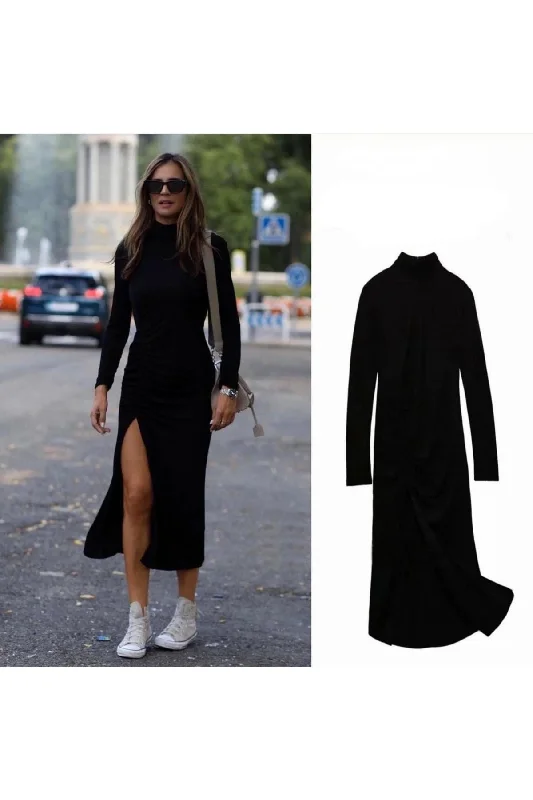 Slit Knitwear Dress REF : 00026017