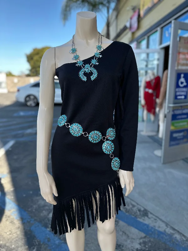 Black Fringe Dress