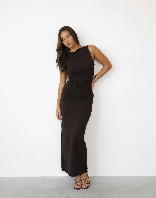 Caprice Maxi Dress (Chocolate)