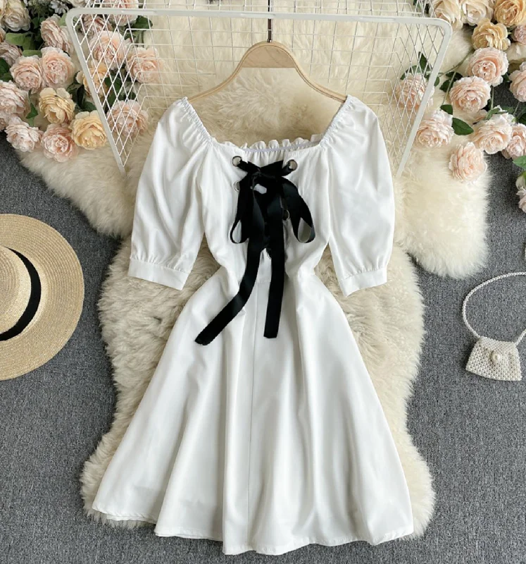 Cute A line lace up dress fashion dress  683