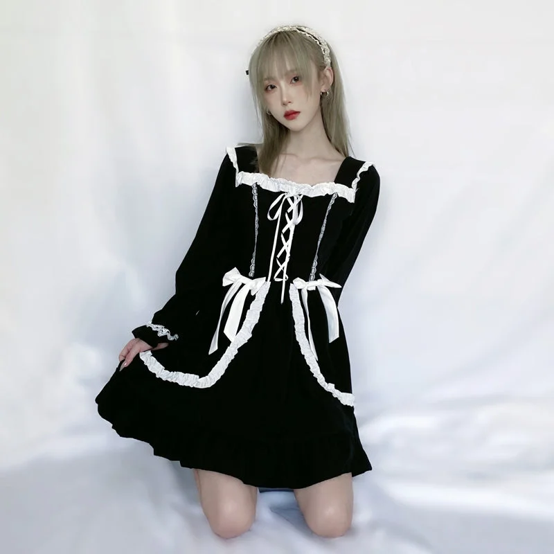 Lolita Bow Black + White Dress YV43492