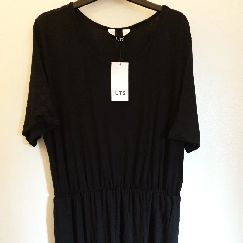 LTS Black Maxi Dress Round Neck Short Sleeve Uk14****Ref V270